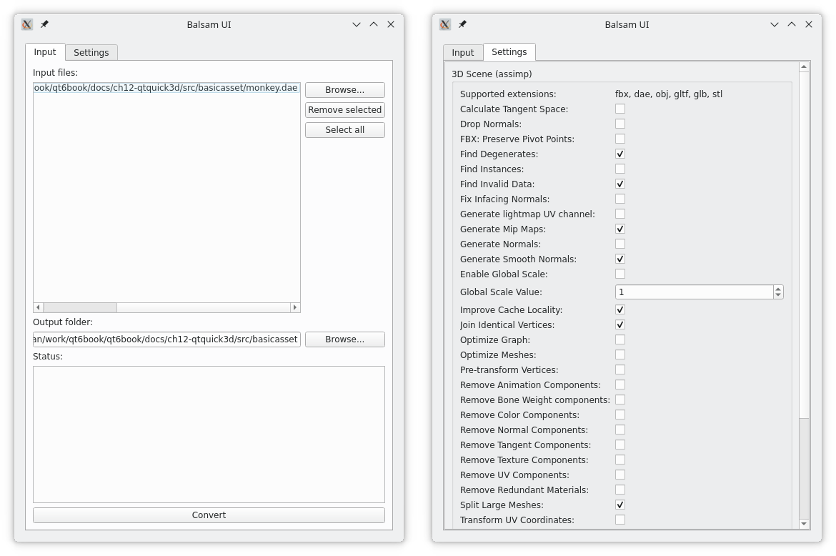 A screenshot of the Balsam UI application.