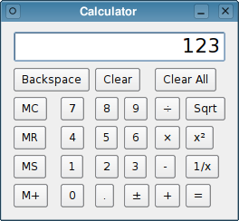 Calculator with misaligned buttons