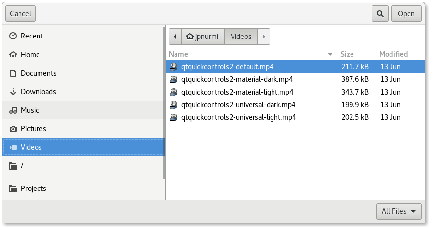 A native file dialog