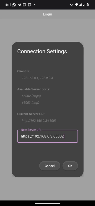 {Connection settings window img}