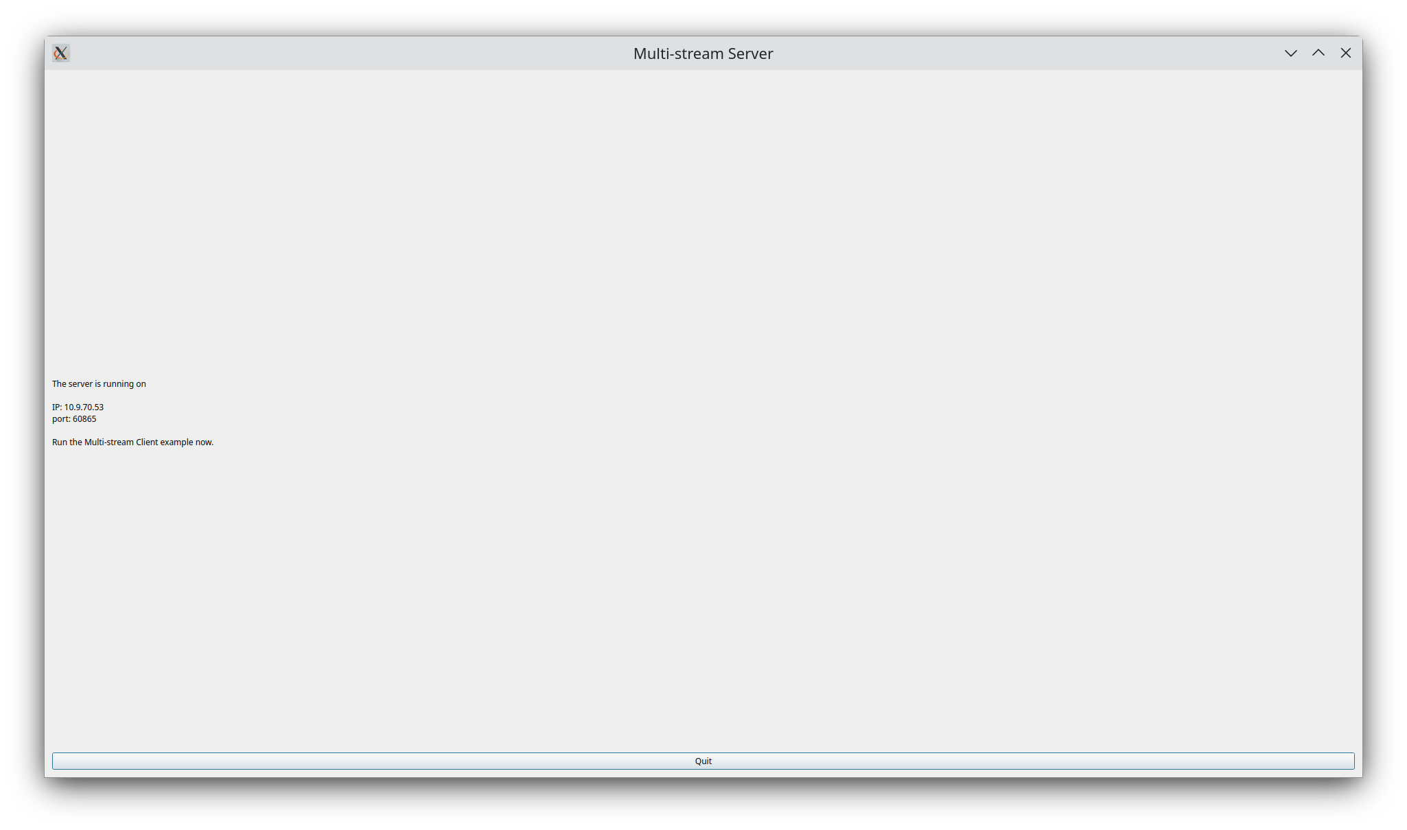 {The application allows the user to write data to multiple clients via SCTP communication}