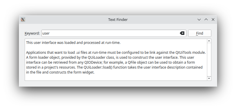 TextFinder Highlighted results
